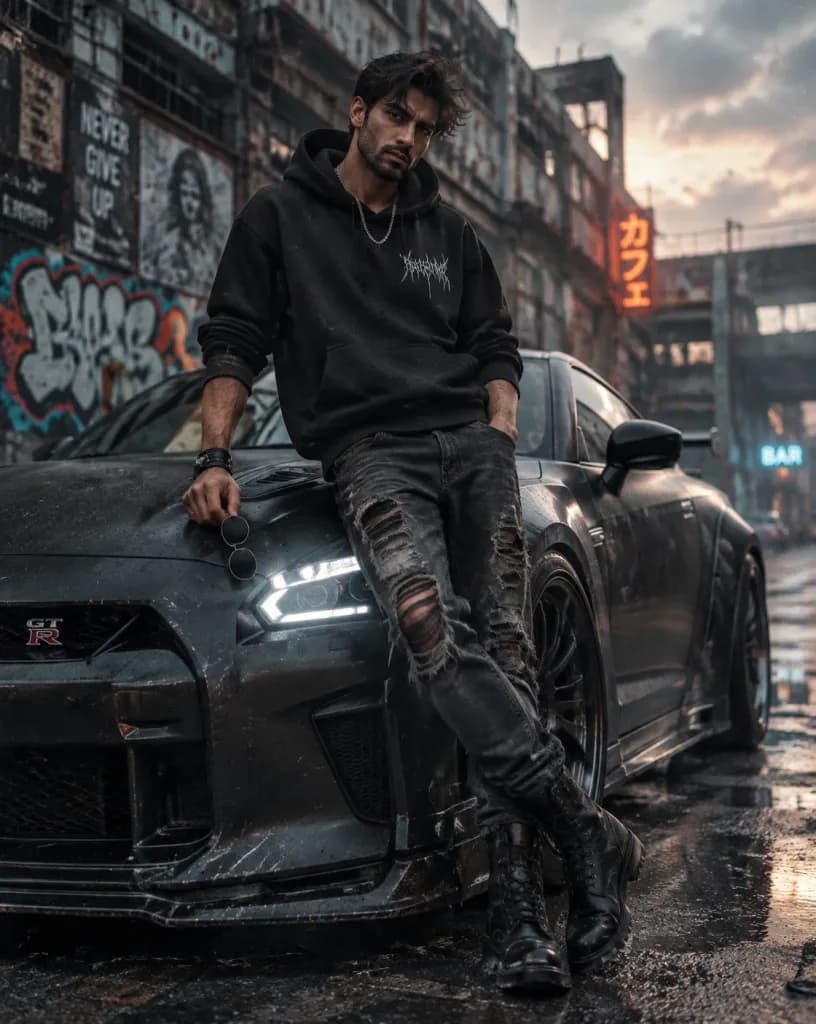 Street Portrait by Sports Car