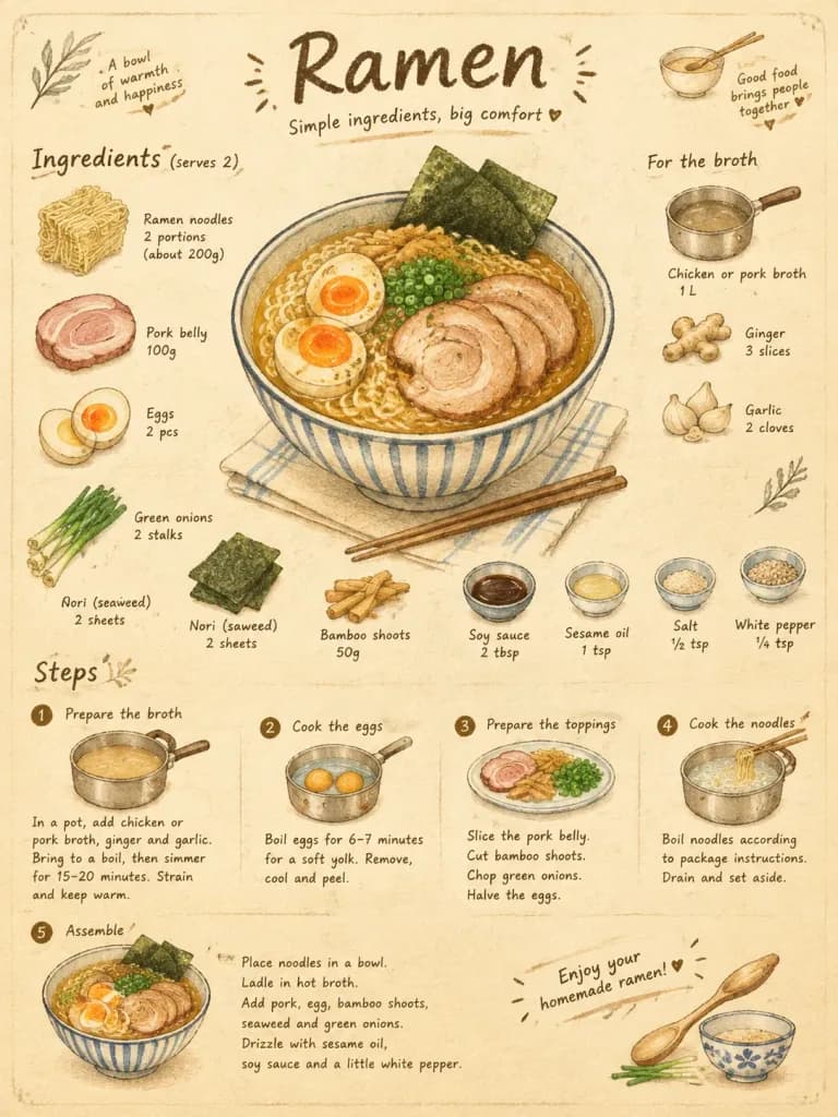Vintage Illustrated Recipe Page