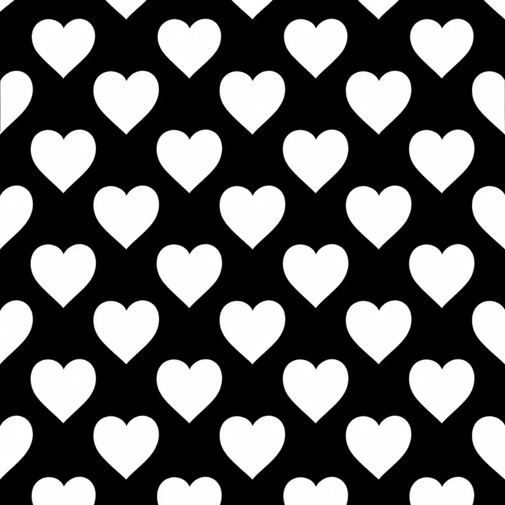 Monochrome Alternating Hearts Pattern