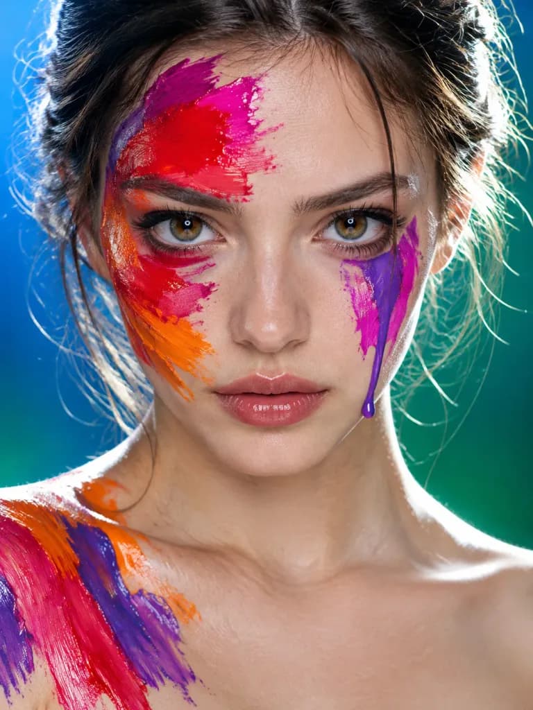 Impasto Body Paint Studio Portrait