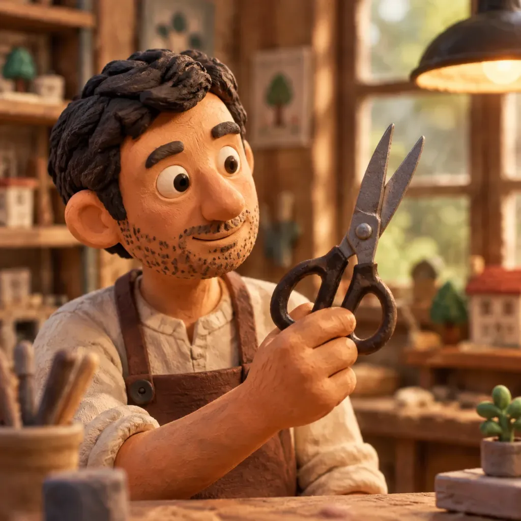 Claymation Character with Visible Fingerprints