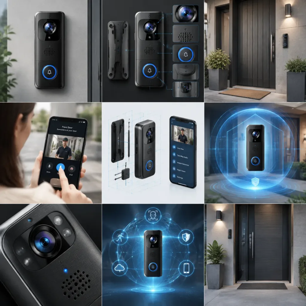 Smart Doorbell Multi-Angle Product Showcase