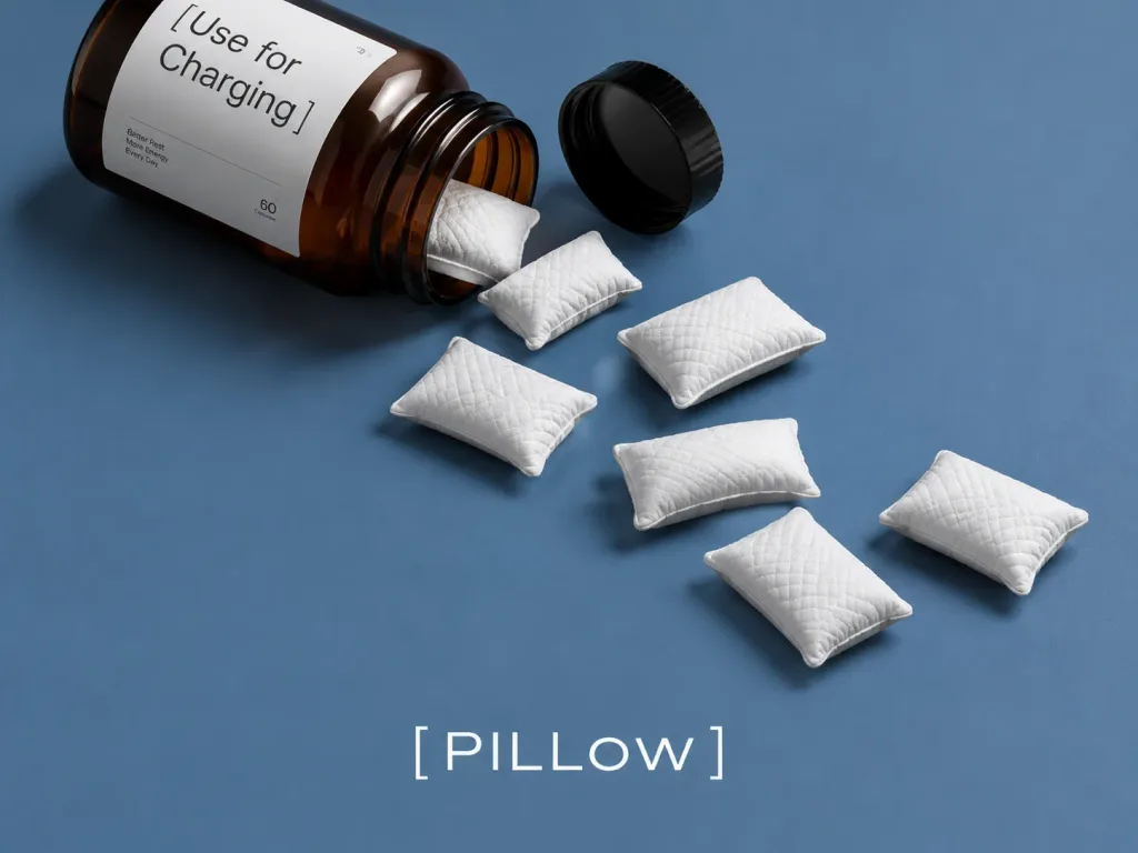 Minimalist Pillow Supplement Bottle Advertisement