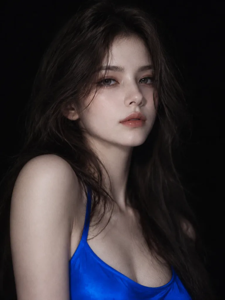 무드 있는 시네마틱 여성 포트레이트