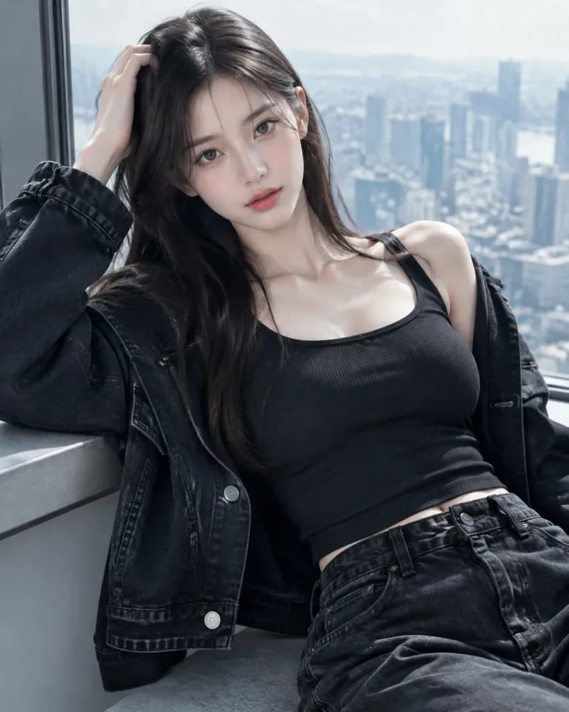 窓辺のK-POPアイドル デニムエディトリアル