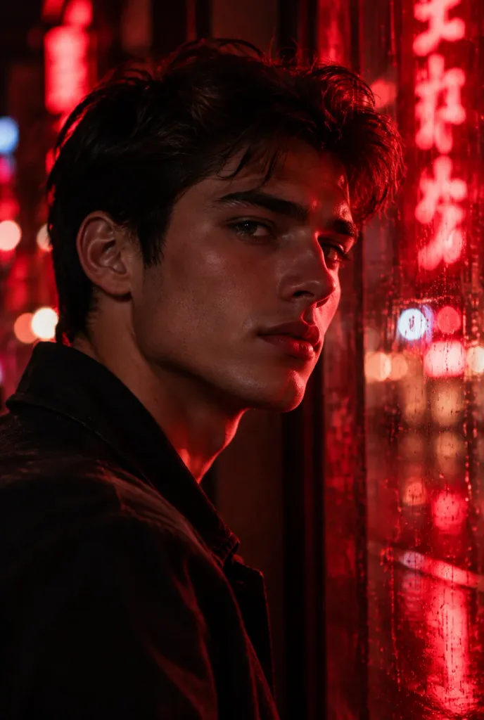 Cinematic Neon Portrait of a Man