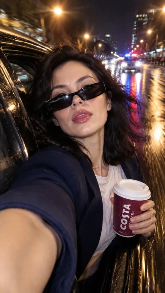 Night Car Chase Smartphone Selfie
