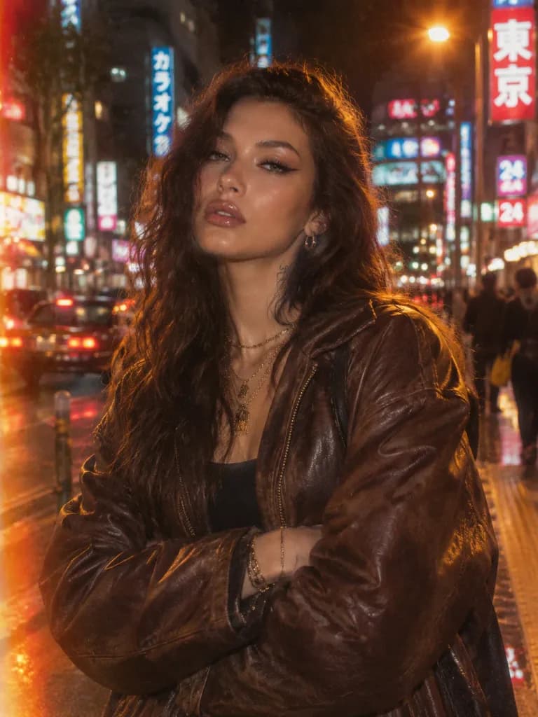 Moody Tokyo Night Street Portrait