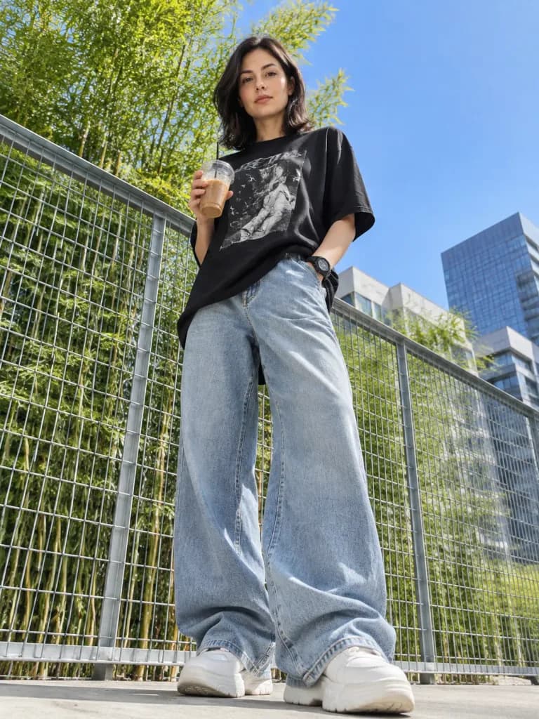 Low-Angle Urban Streetwear Portrait