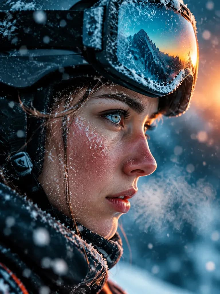 Winter Sports Athlete Close-Up Portrait