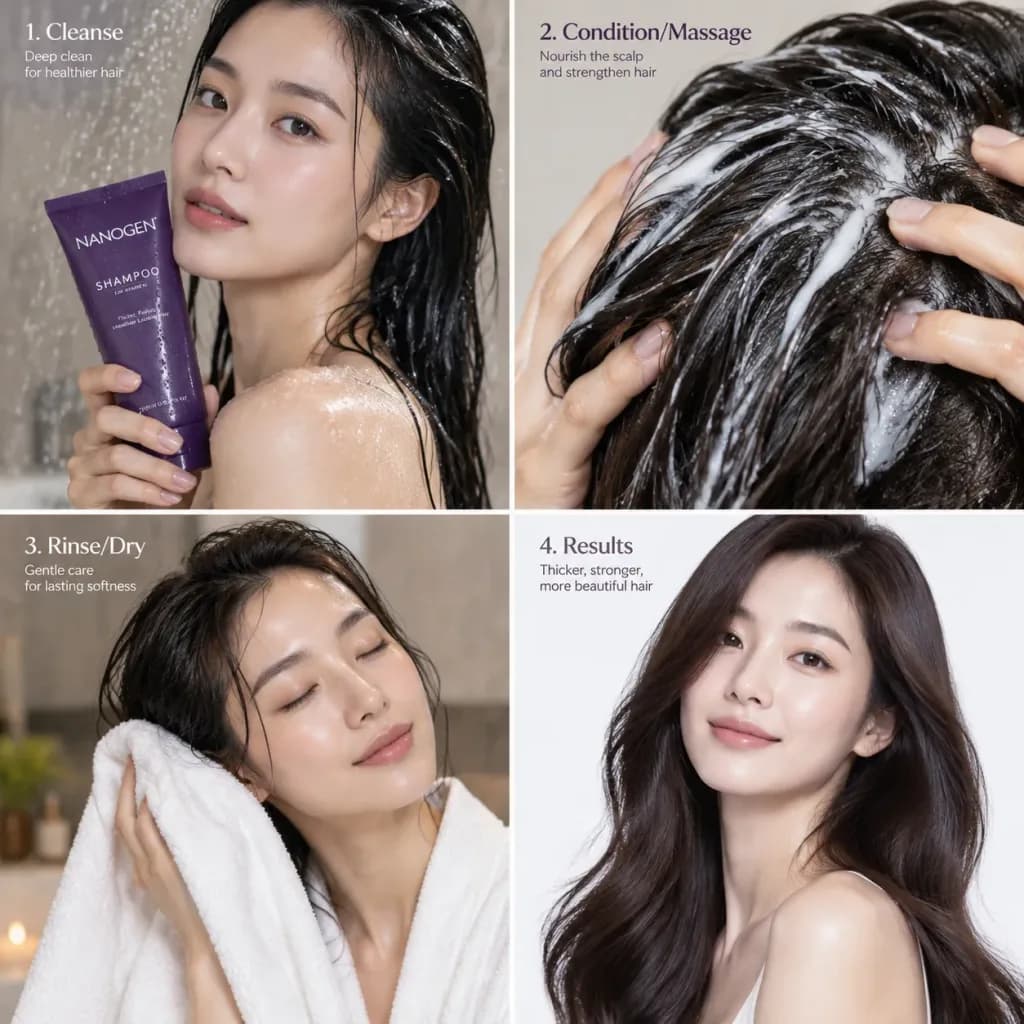 Four-Panel Luxury Haircare Routine Campaign