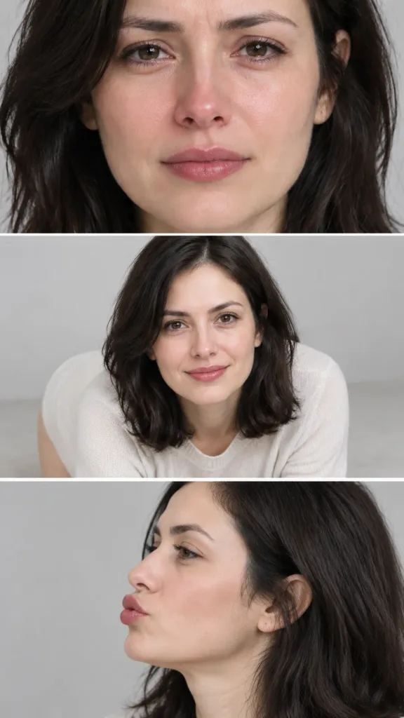 Three-Panel Emotional Portrait Triptych