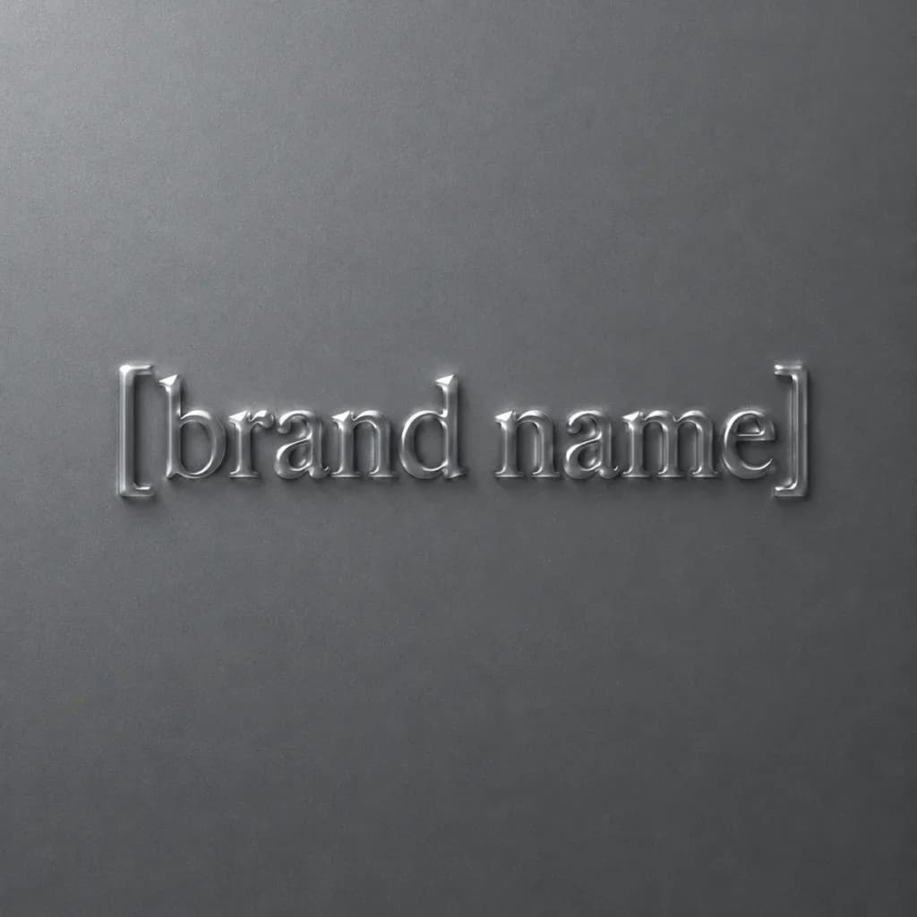 Minimal 3D Embossed Logo on Monochrome Surface