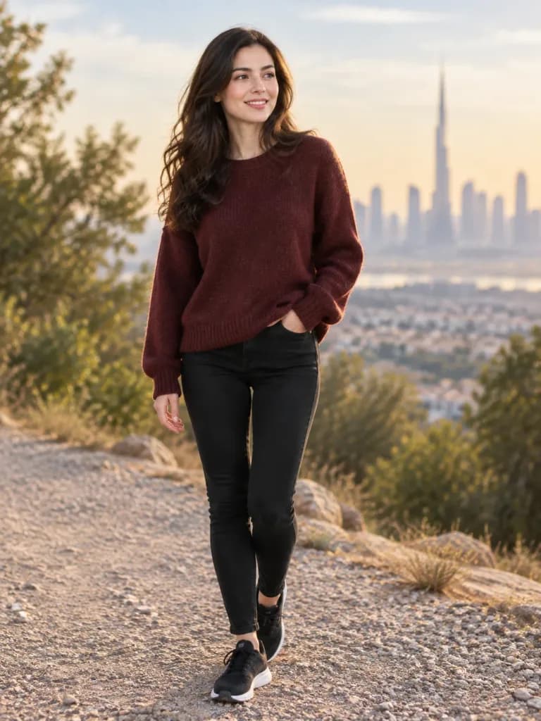 Filmowy Portret Lifestyle na Wzgórzu w Dubaju