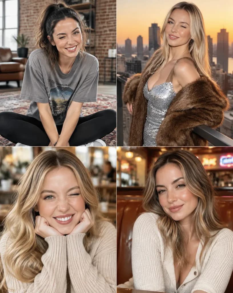 Playful Celebrity Winking Portraits Collection