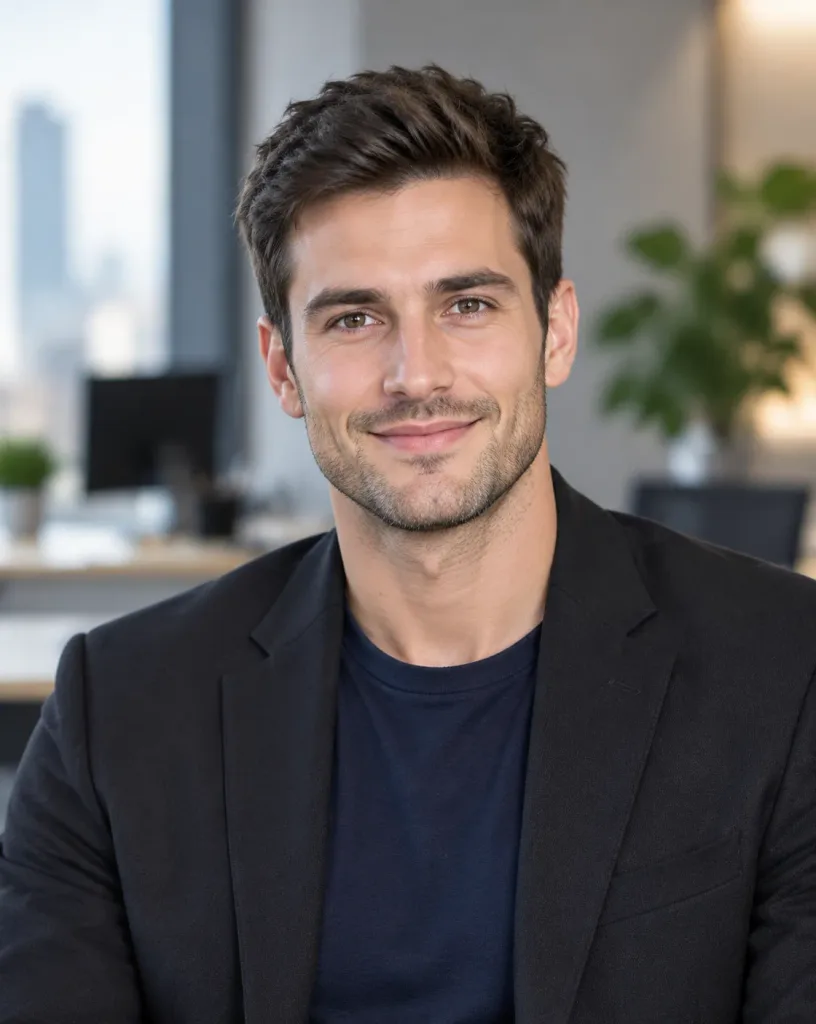 Corporate Studio Headshot in Modern Office