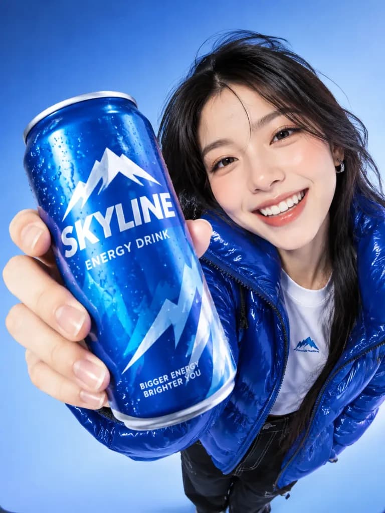 Fisheye Commercial Portrait with Drink Can