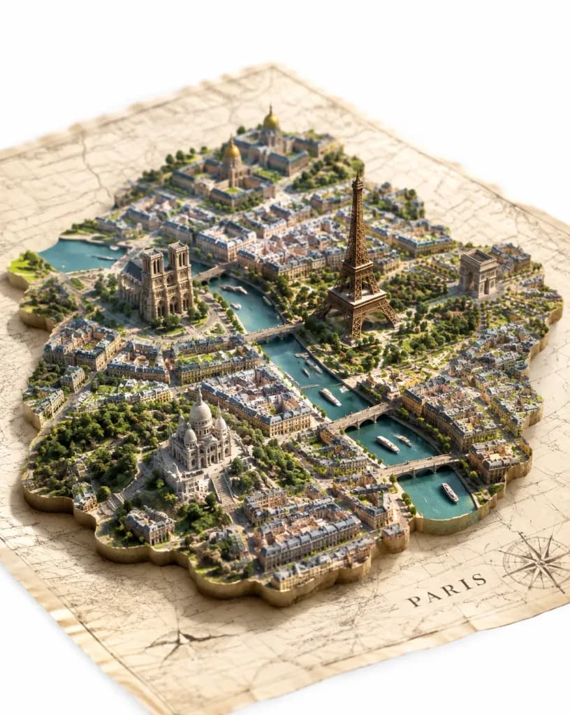 Isometric Diorama City Map