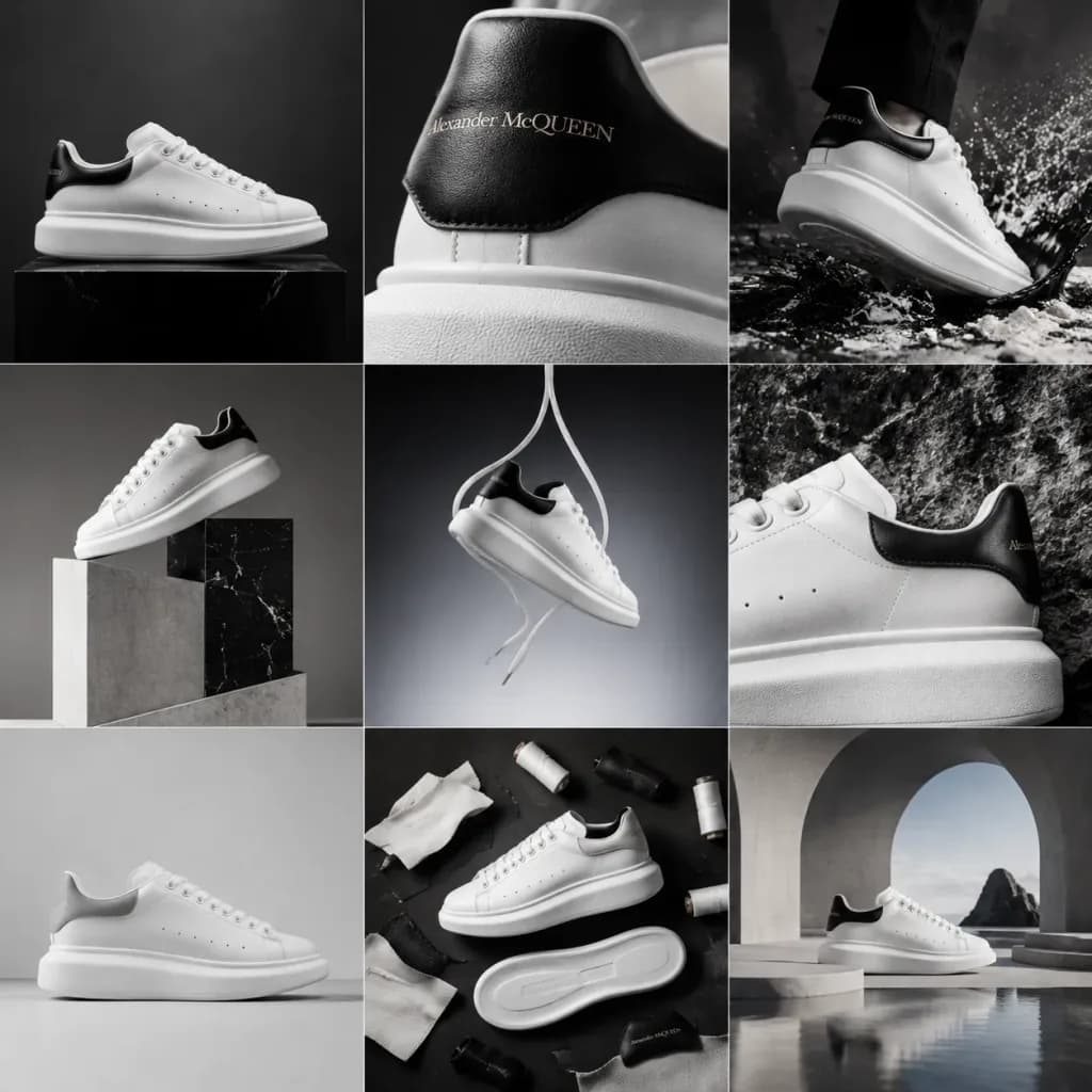 Luxury Sneaker Commercial 3x3 Campaign Grid