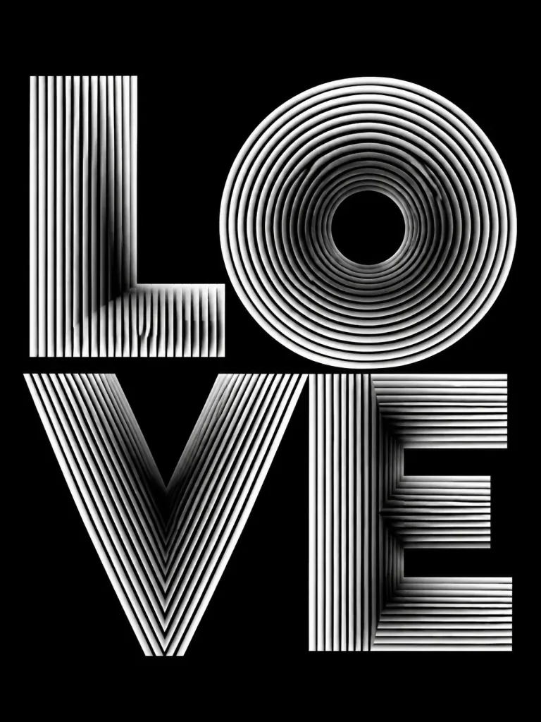 Op Art Typographic Love Poster