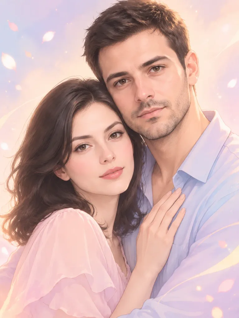 Illustrazione Vettoriale Romantica in Toni Pastello