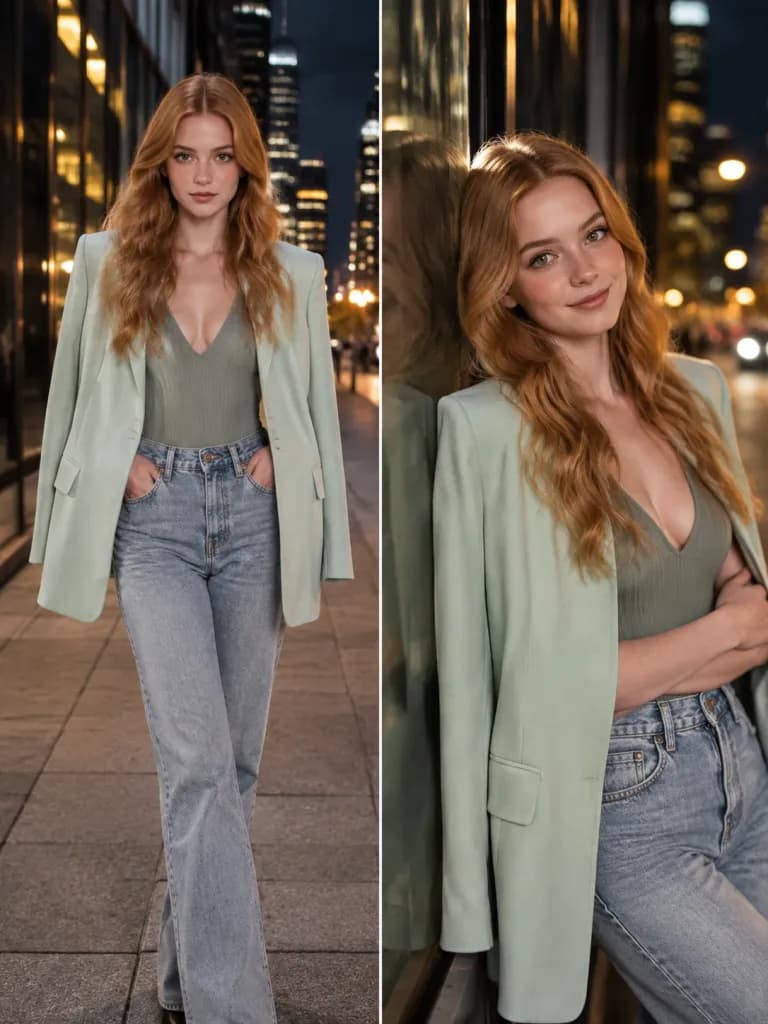Cinematic Night Street Fashion Portrait