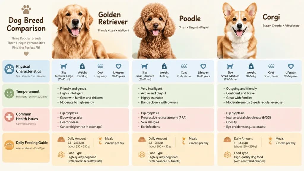Dog Breed Comparison Infographic