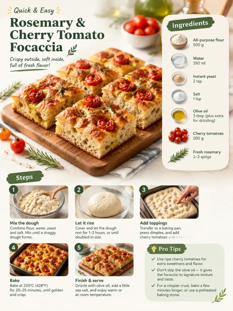 Modern Focaccia Recipe Infographic Poster