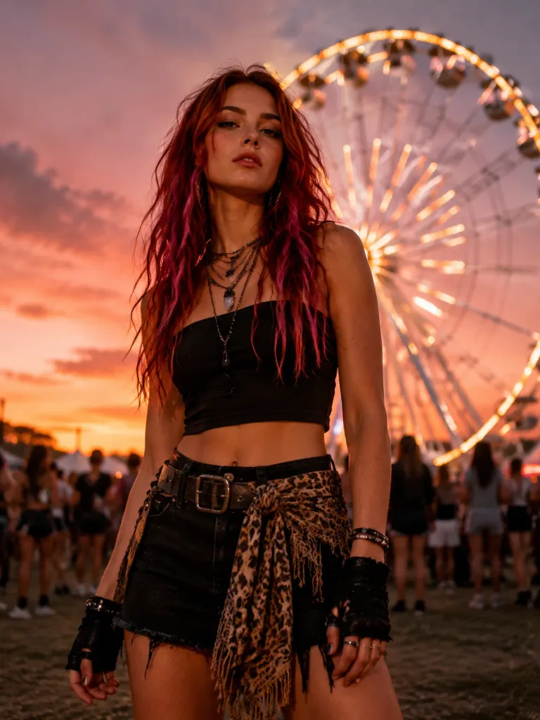Ritratto Boho al Festival al Tramonto