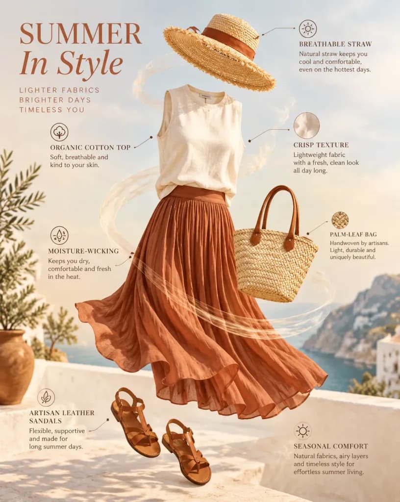 Summer Fashion Outfit Exploded Infographic