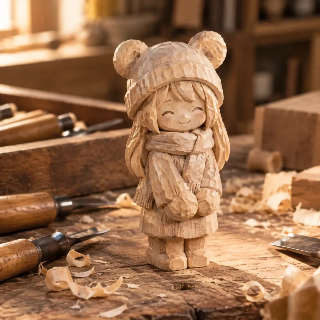 Hand-Carved Wooden Miniature Figure