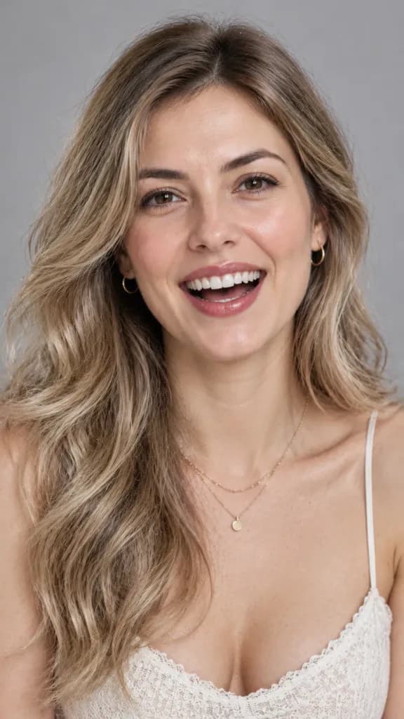 Studyjny Portret Śmiejącej Się Blondynki