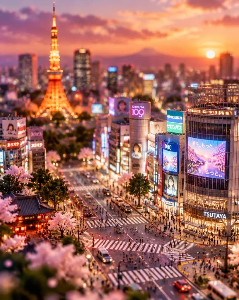 Tilt-Shift Tokyo City Diorama