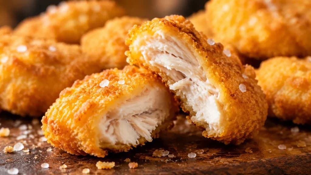 Cinematic Macro of Crispy Chicken Nuggets