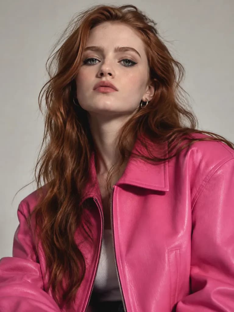 Editorial Fashion Portrait in Bold Pink