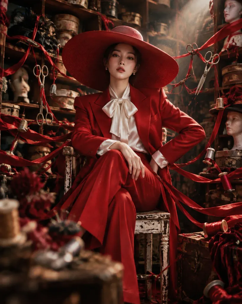 Crimson Editorial in Vintage Atelier