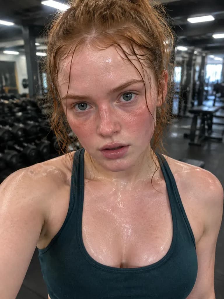 Post-Workout Gym Selfie Portrait