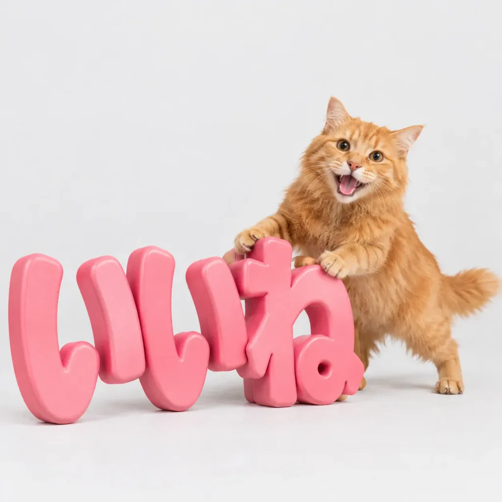 いいねの文字を押す猫