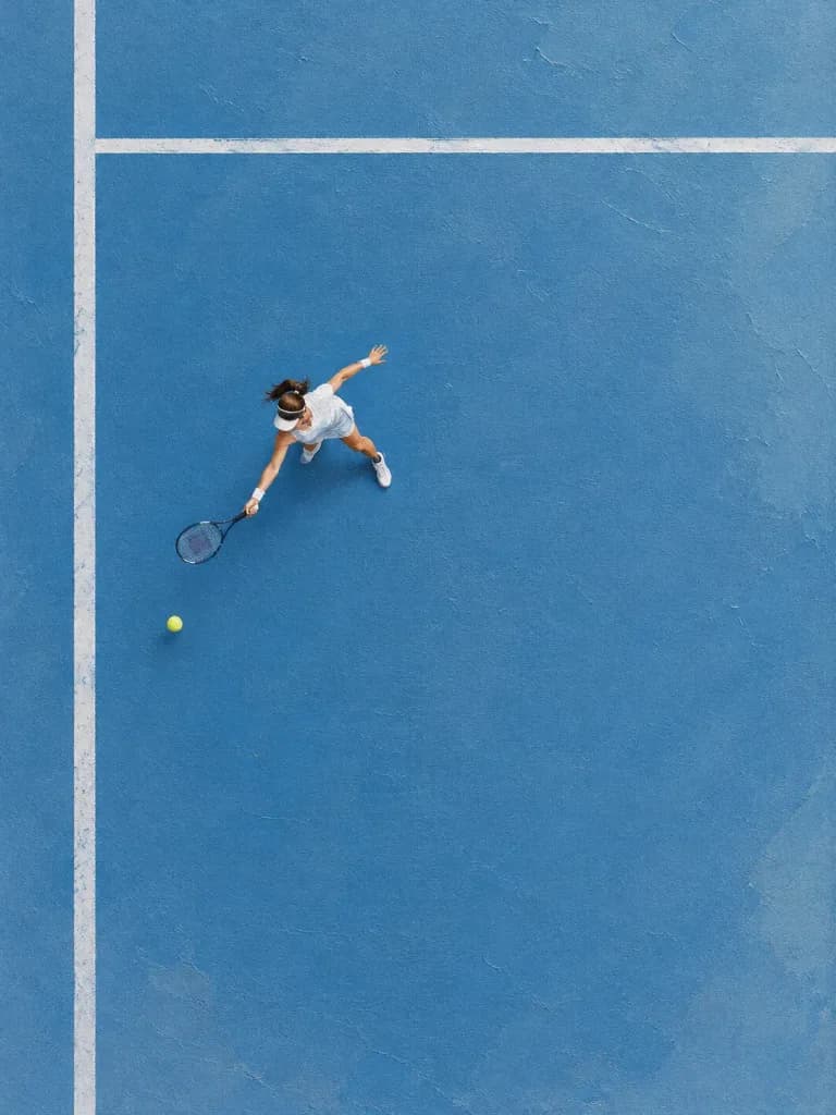 Overhead Miniature Athlete Ink Poster