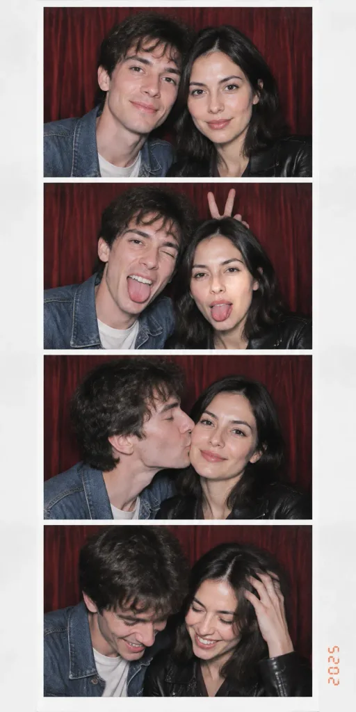 Retro Couple Photo Booth Strip