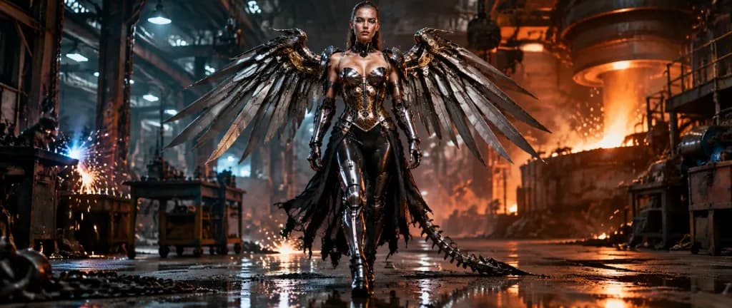 Steampunk Mechanical Angel in Foundry