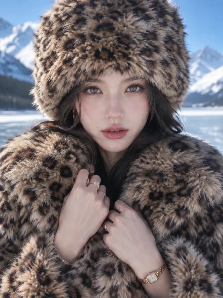 雪山皮草冬日人像