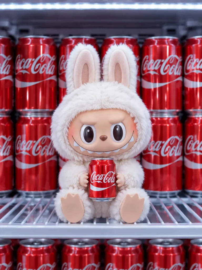 Art Toy in Coca-Cola Cooler Display