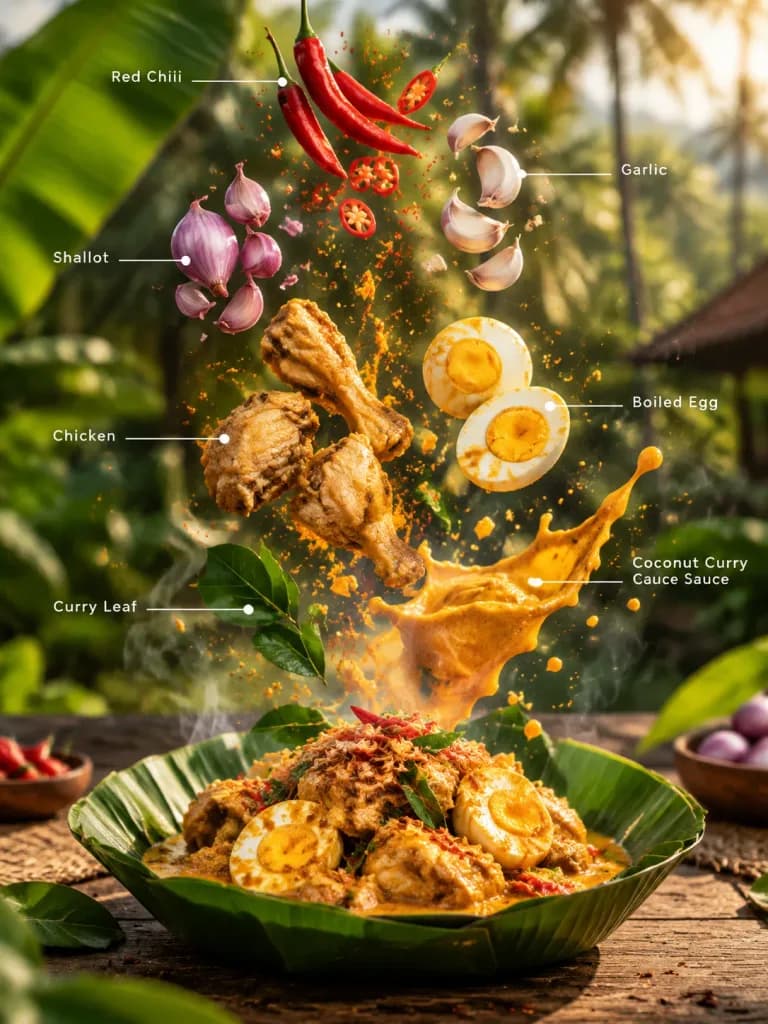 浮遊食材のインドネシア料理写真