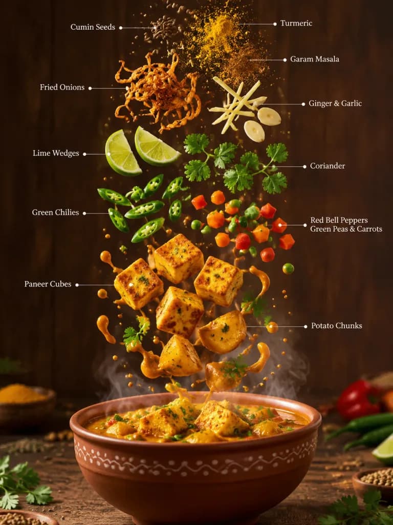 Indian Vegetarian Curry Exploded Infographic