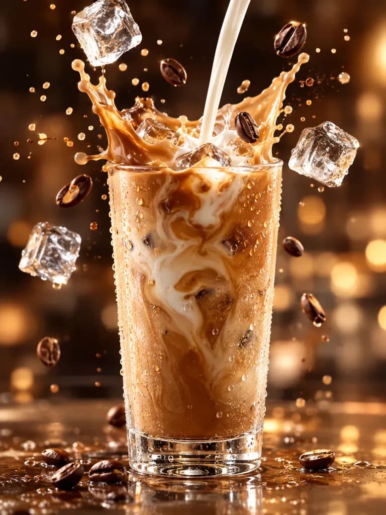 Foto Komersial Minuman Dingin dengan Cipratan Dinamis