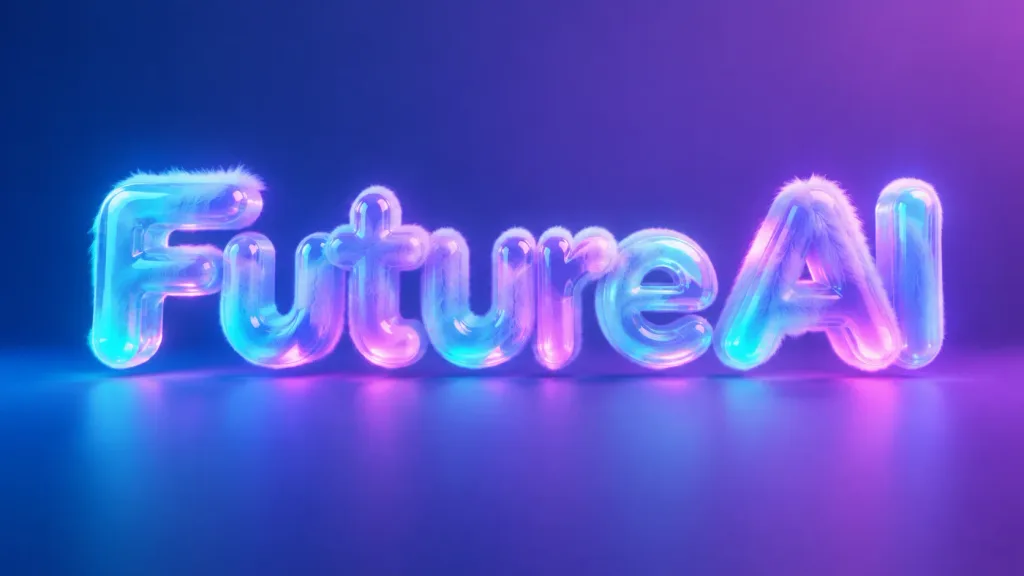 Futuristic Fluffy Glass 3D Lettering