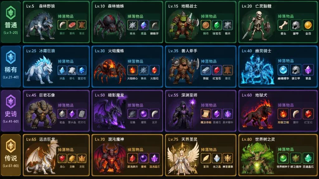 Fantasy RPG Monster Asset Sheet