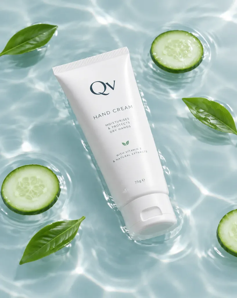 Minimalist Hand Cream Floating in Water