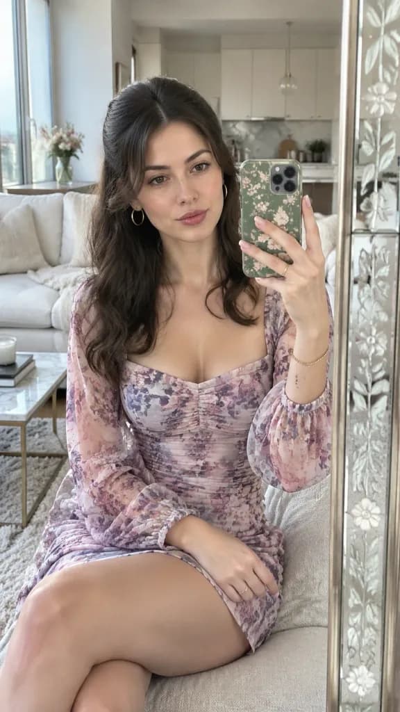 Apartment Living Room Mirror Selfie